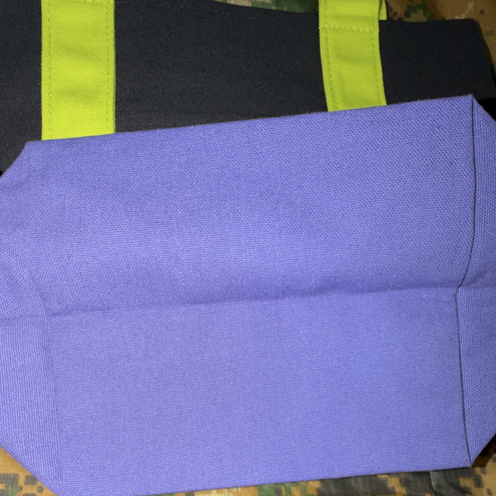 Trader Joe’s Reusable Canvas Tote Bag Black Green Purple Orange