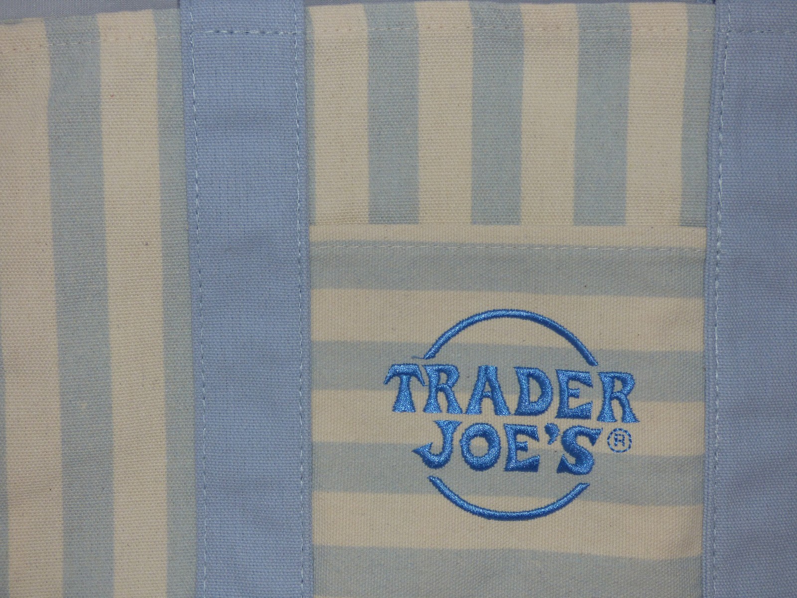 Trader Joe’s – Mini Canvas STRIPED Tote Bag – Blue – Summer 2026 – Limited Ed