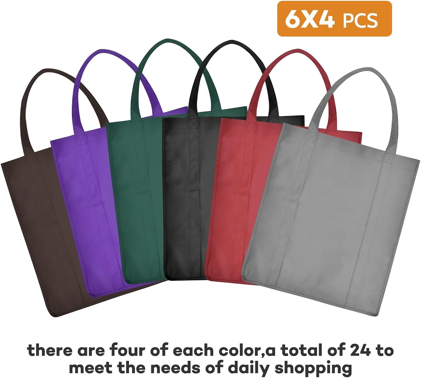 Stylish Multicolor Reusable Tote Bags – 24-Pack, Perfect for Shopping & Gifts