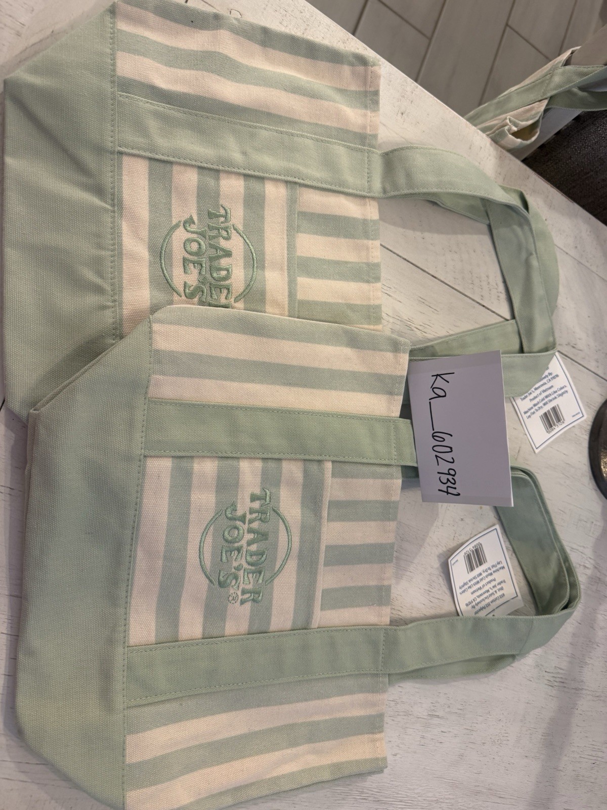 🛍️⭐️ | Trader Joe’s Striped Mini Canvas Tote Bag Reusable Multicolor 13x6x11 in