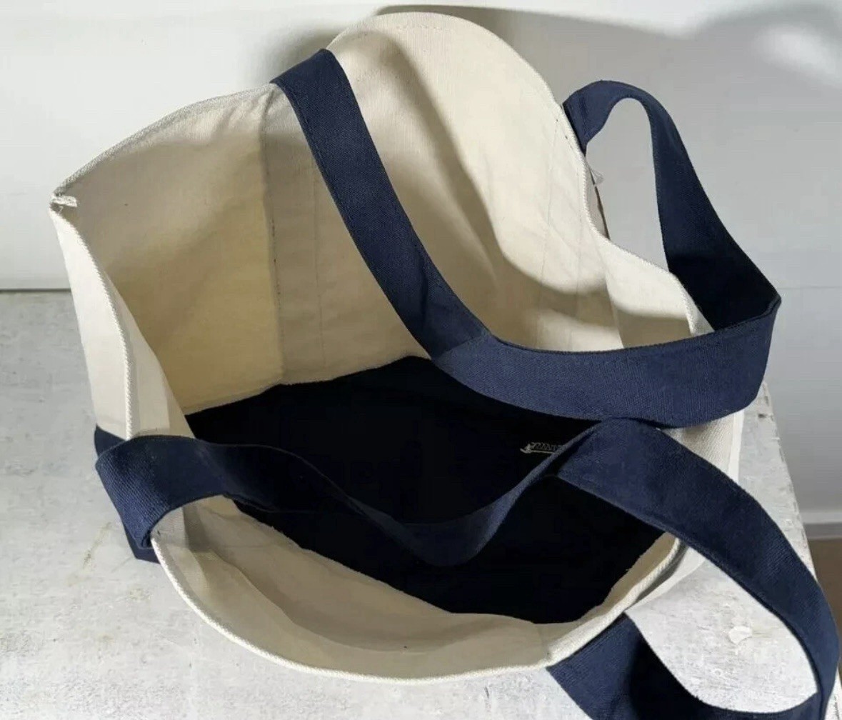 Trader Joe’s Bag Canvas Reusable Heavy Cotton Basic Style Shopping Navy Large