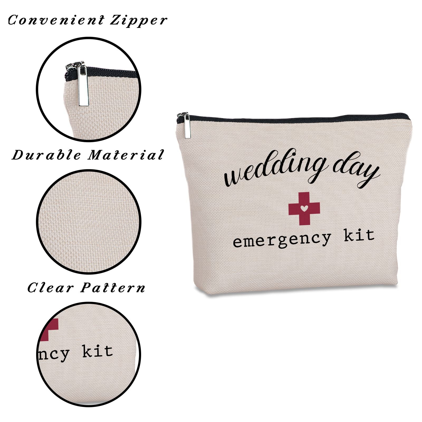 Yegifeyct Bridal Shower Gifts for Bride to Be Travel Makeup Bag Wedding white