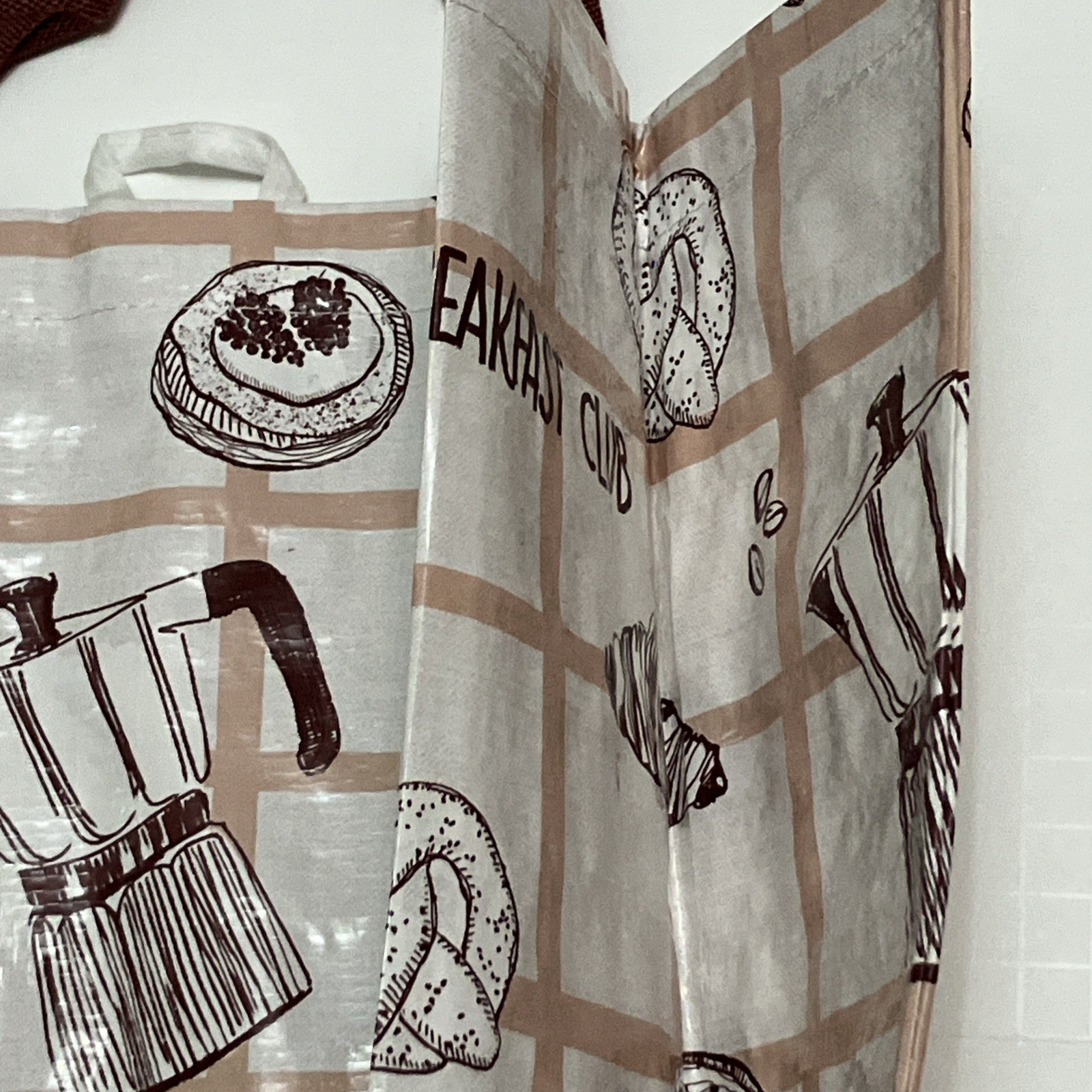 Tesco Breakfast Club Tote Bag Coffee Croissant Butter Pretzel Bean 2026 New