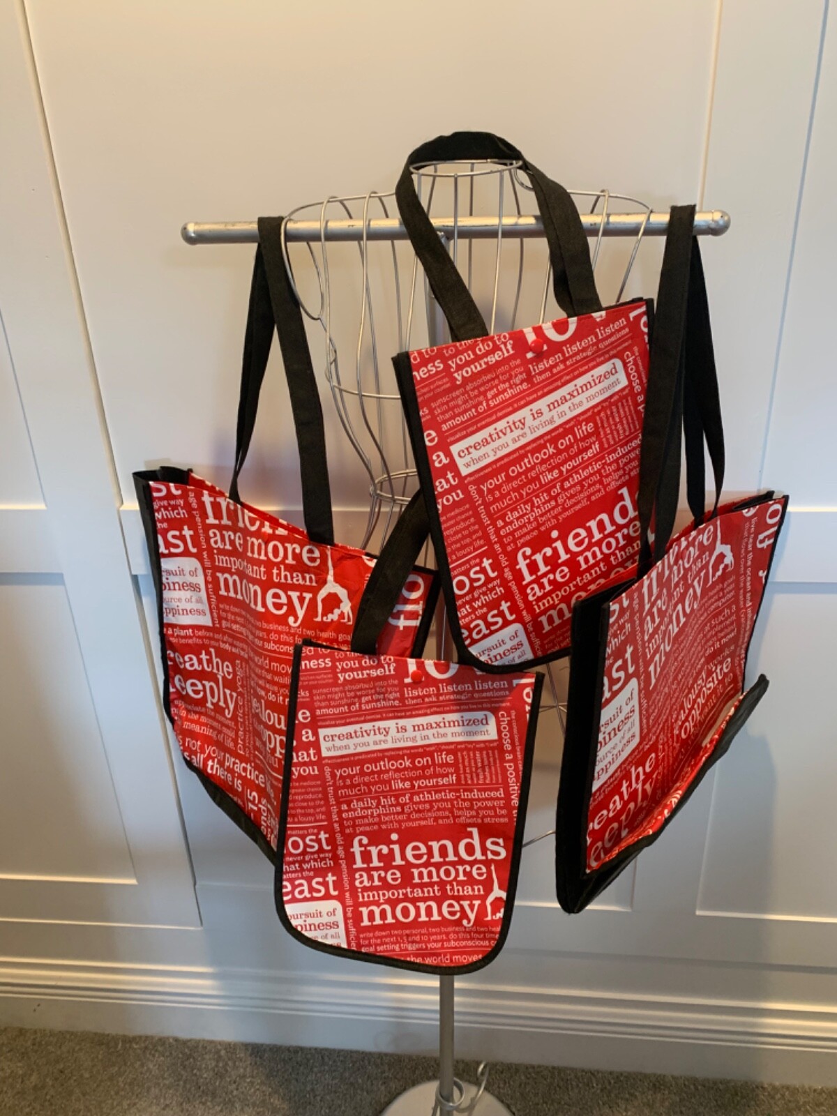 LULULEMON SHOPPING BAGS- SET OF 4 SHOPPING BAGS- 2 MEDIUM SND 2 SMALL-MANIFESTO!