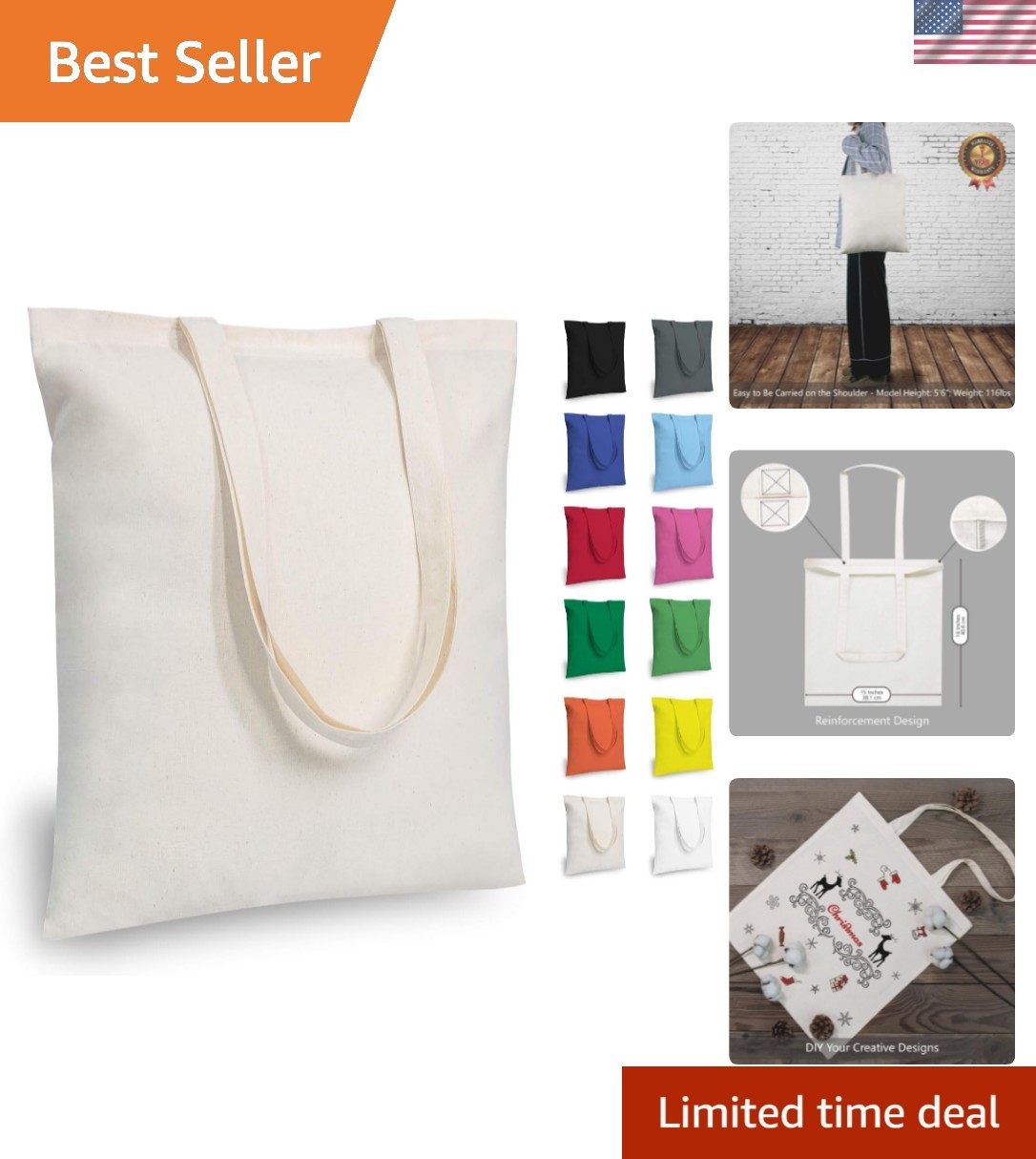 Versatile Reusable Cotton Tote Bags – Perfect for Shopping, Gifting & Events