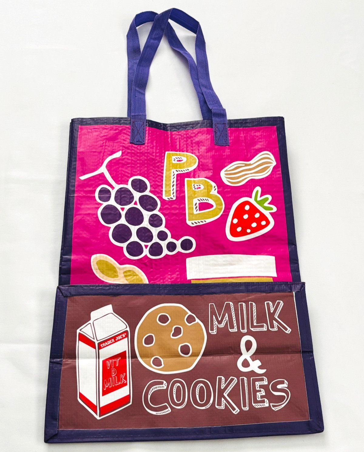 Trader Joe’s Comfort Foods All-Over Print Reusable Shopping Tote Bag PB & Jam