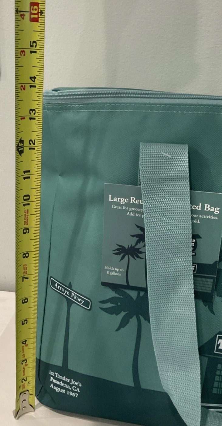 TRADER JOE’S Lg 8 Gal Reusable Insulated Shopping Bag Tote Cooler Green or Teal