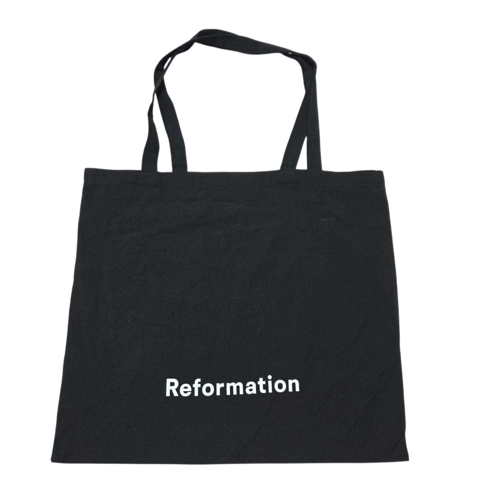 Reformation Black Canvas Tote Bag Reusable Shopping Bag Everyday Carryall