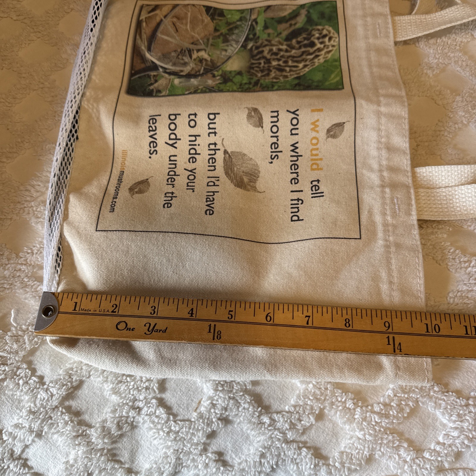 New Mushroom Collecting Cloth BAG Tote Cotton Morel Hunting Illinois Wild Foods