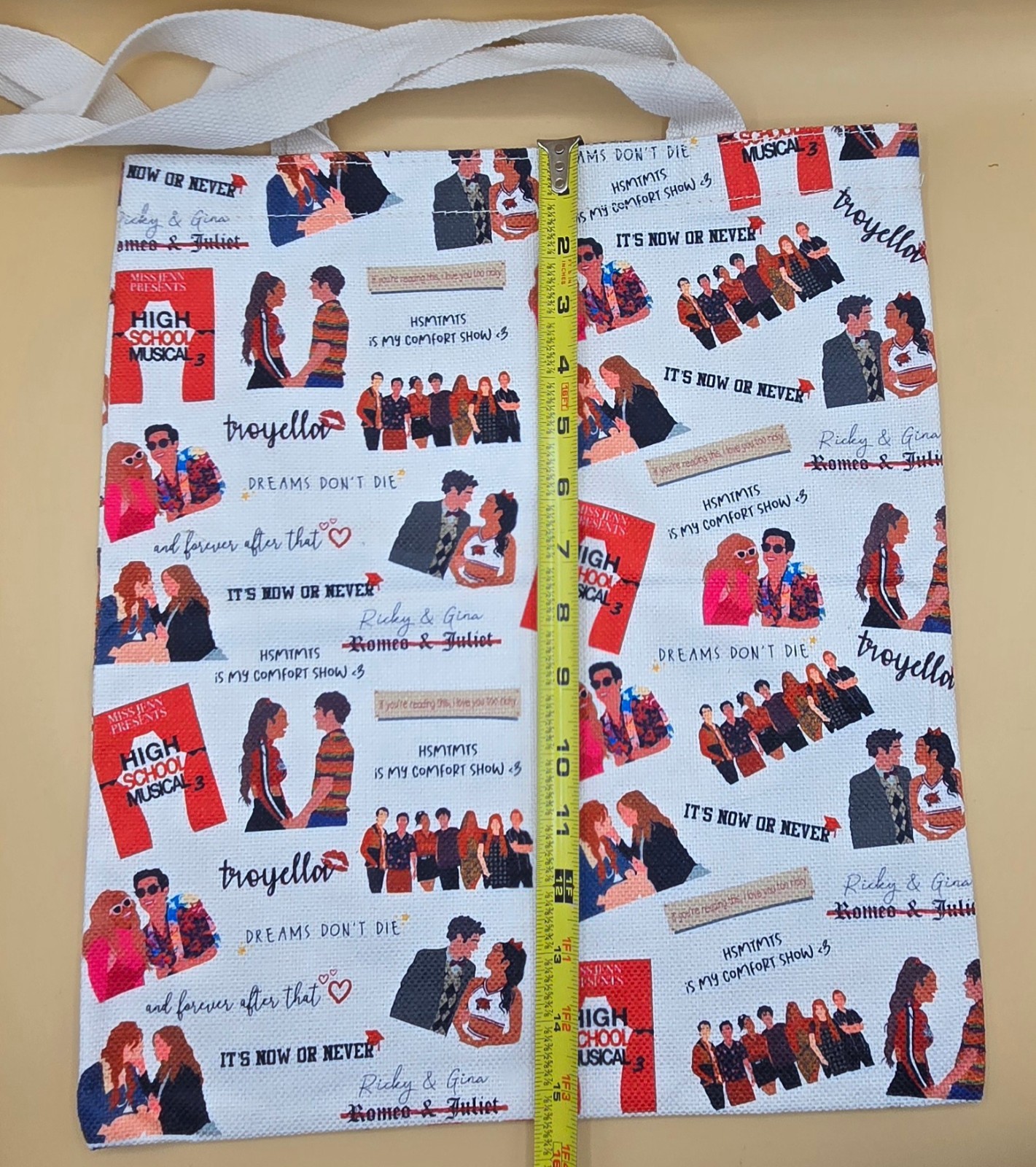 HIGH SCHOOL MUSICAL 3 – Soft Canvas Flat Tote Bag 15.25″x13.5″ BRAND NEW