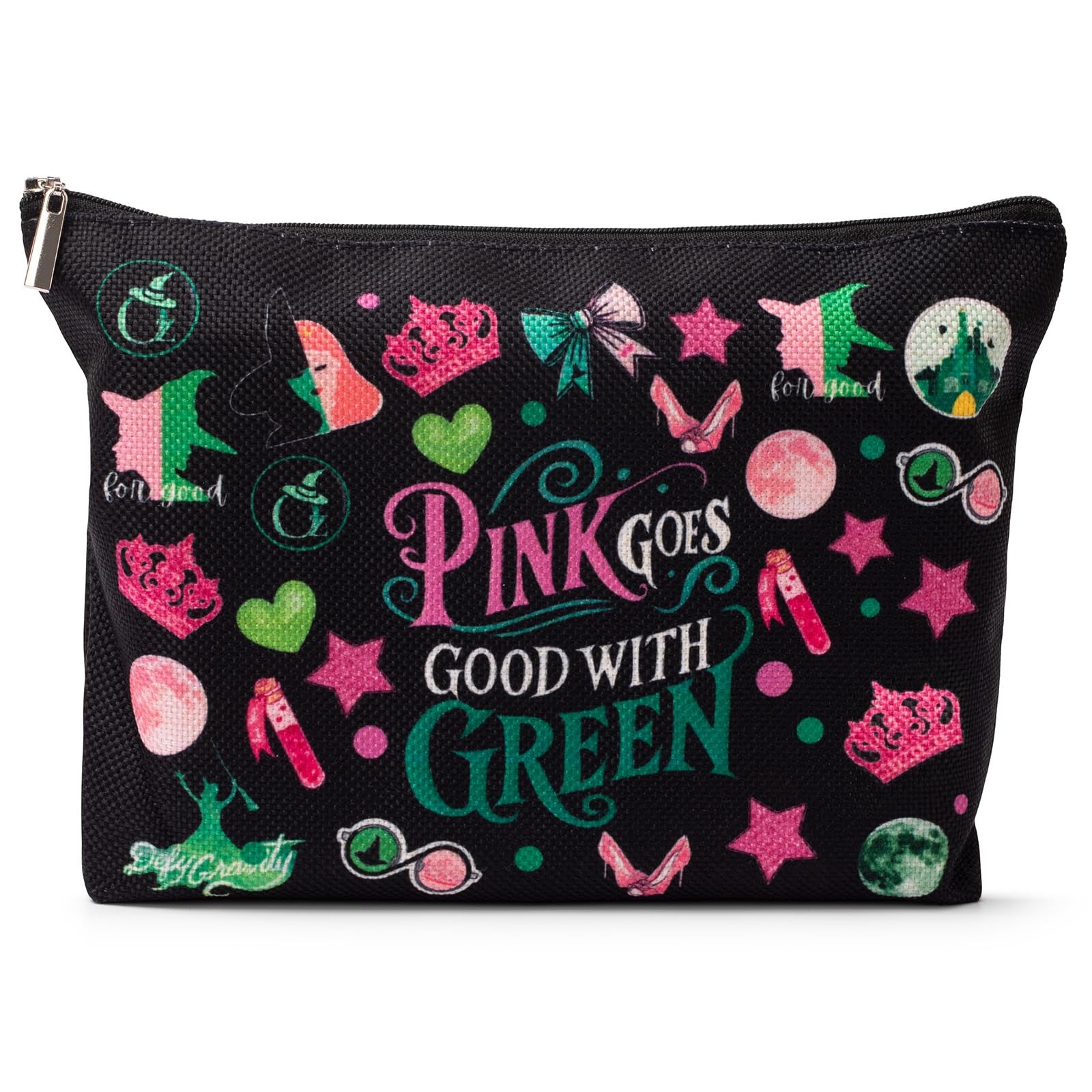 UpfurMach Whimsical ‘Witch’-Inspired Black Cosmetic Bag with Playful