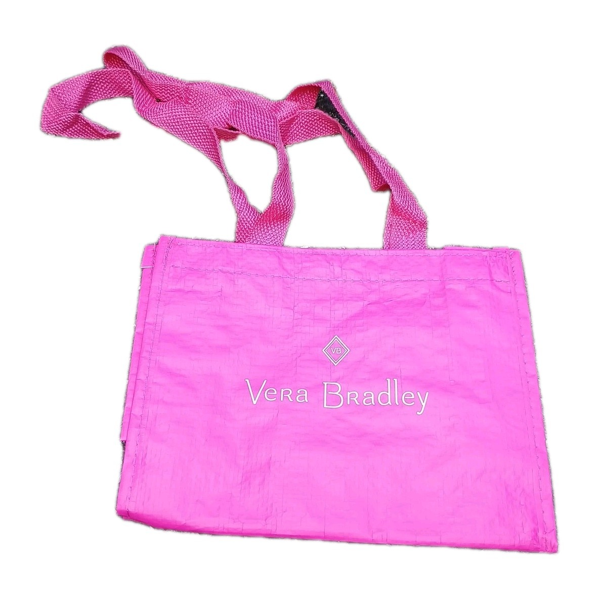 Vera Bradley Bright Hot Pink Reusable Tote Shopping Bag 10x8x4″ Double Handles