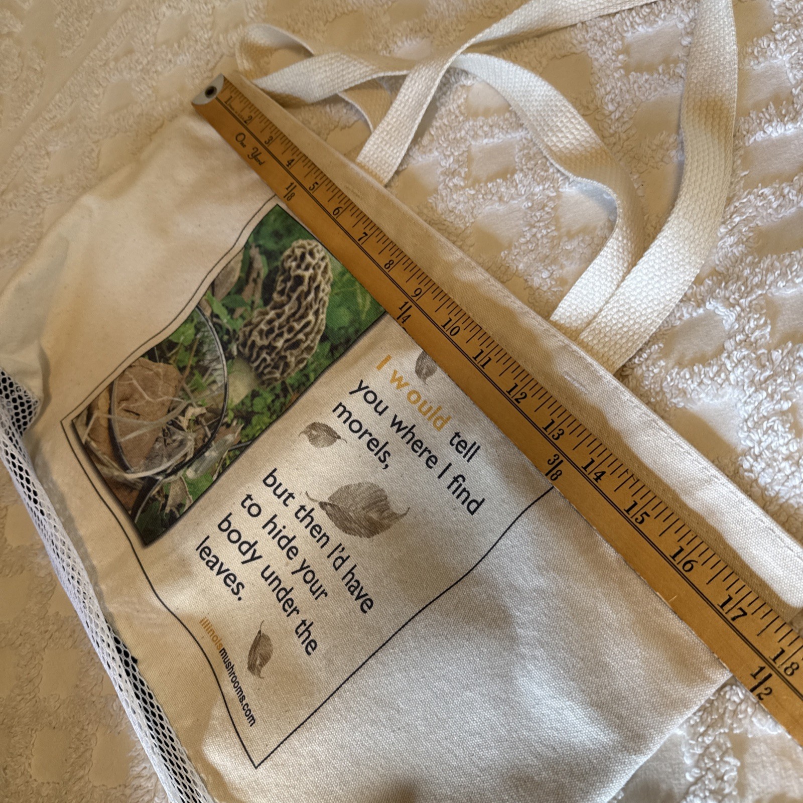 New Mushroom Collecting Cloth BAG Tote Cotton Morel Hunting Illinois Wild Foods
