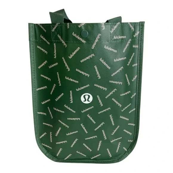 Lululemon Reusable Small Tote Set of 3 Bags, Red, White, Green Snap New