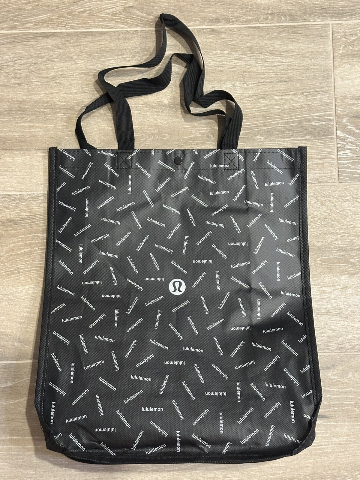 2 LULULEMON Reusable Shopping Totes Bags Large Red & Black (16” x 14” x 6.5”)