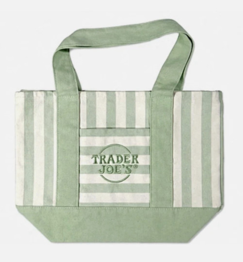 Trader Joe NWT Limited Edition Embroidered MINI CANVAS TOTE BAG 2024 💚
