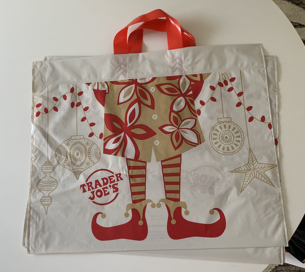 3 Trader Joe’s Elf Christmas shopping bags New Reusable Discontinued🎄🛍
