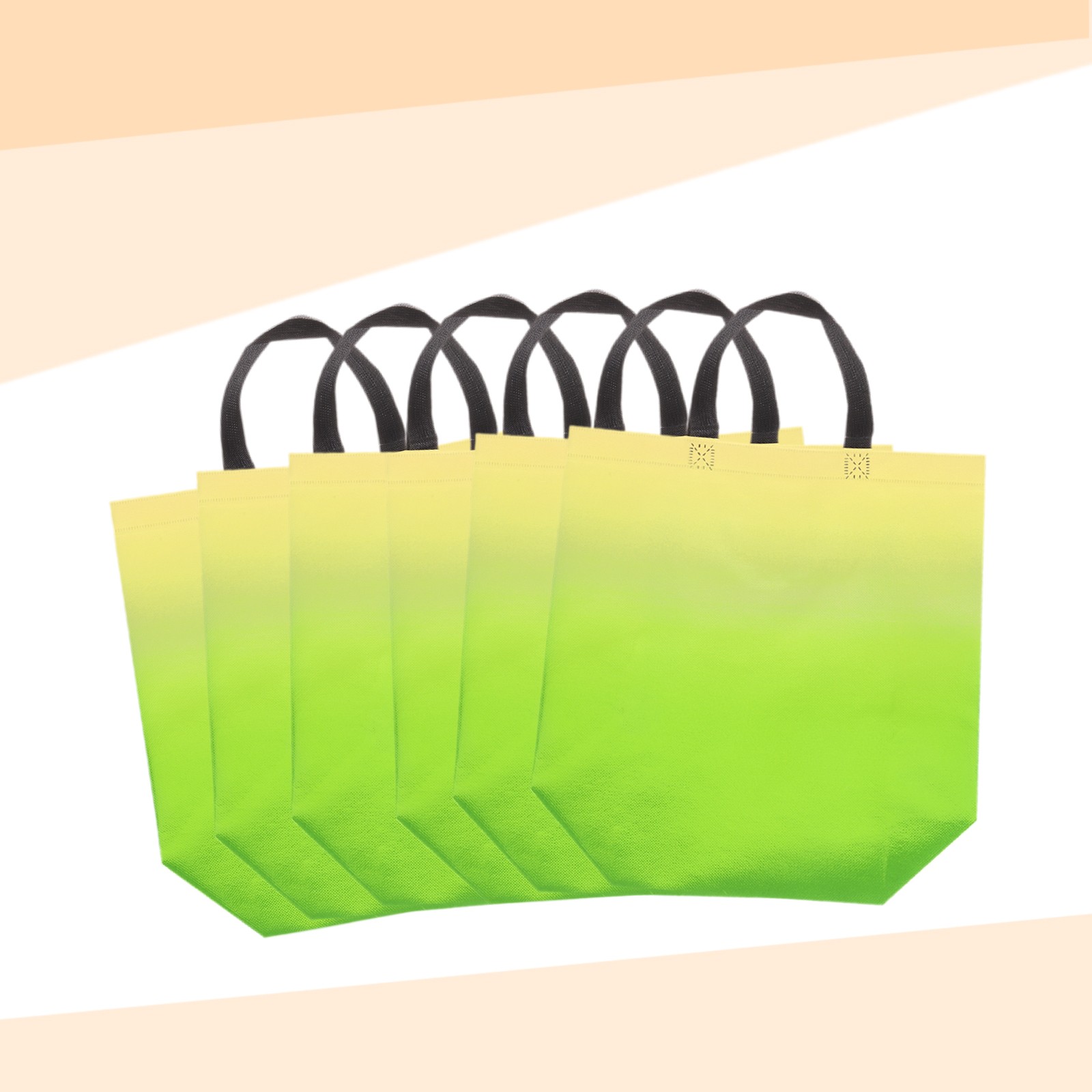 24Pcs Reusable Gift Bags with Handles 10.6 x 13 Inch Gradient Green