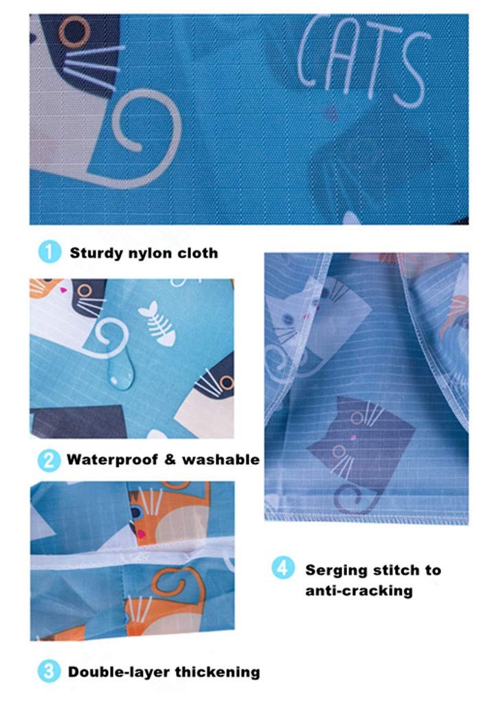 Reusable Folding Waterproof Grocery Polyester Bags Totes with Self Pouch