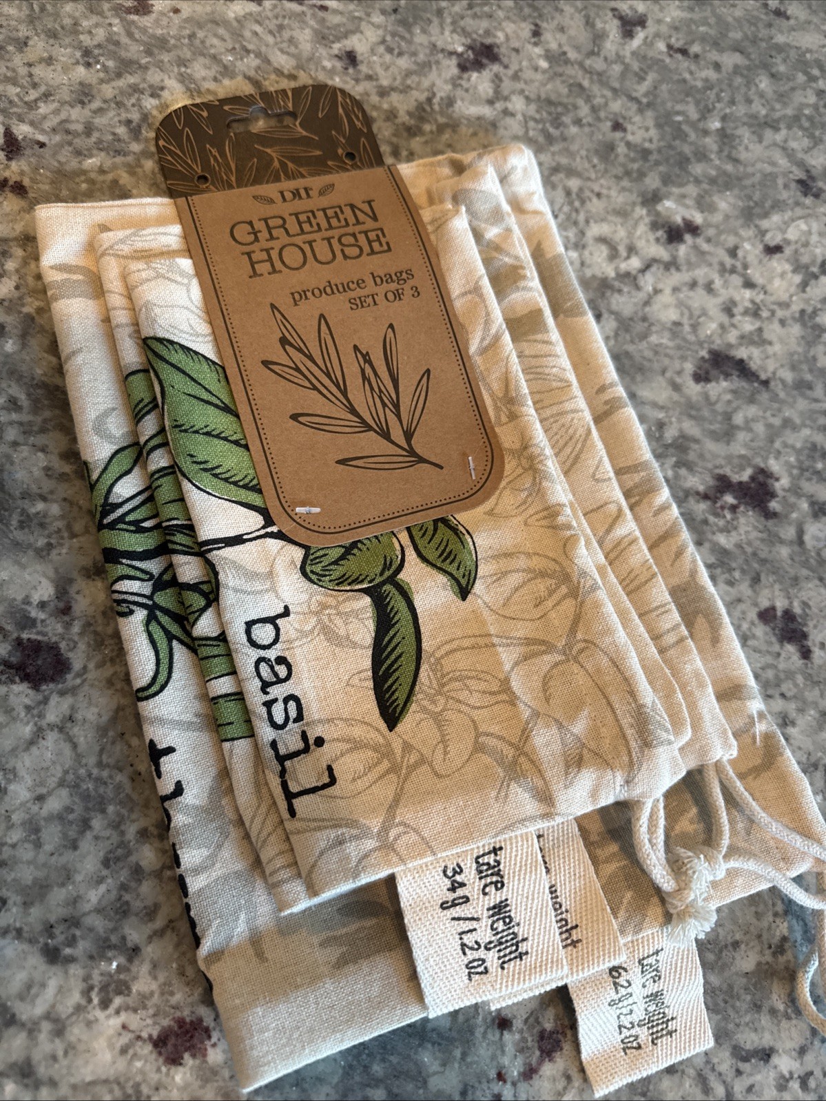 NWT Produce Bag Set Of 3 Farmers Market Essentials Green House Collection