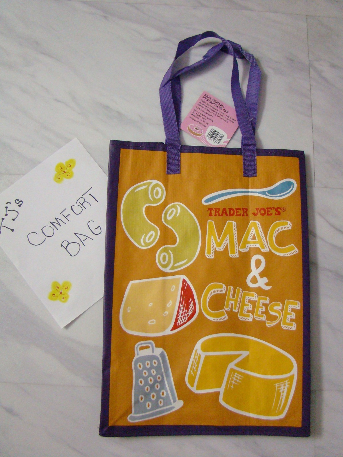 New Trader Joe’s Comfort Food PB & Jam Mac & Cheese Shopping Grocery Bag