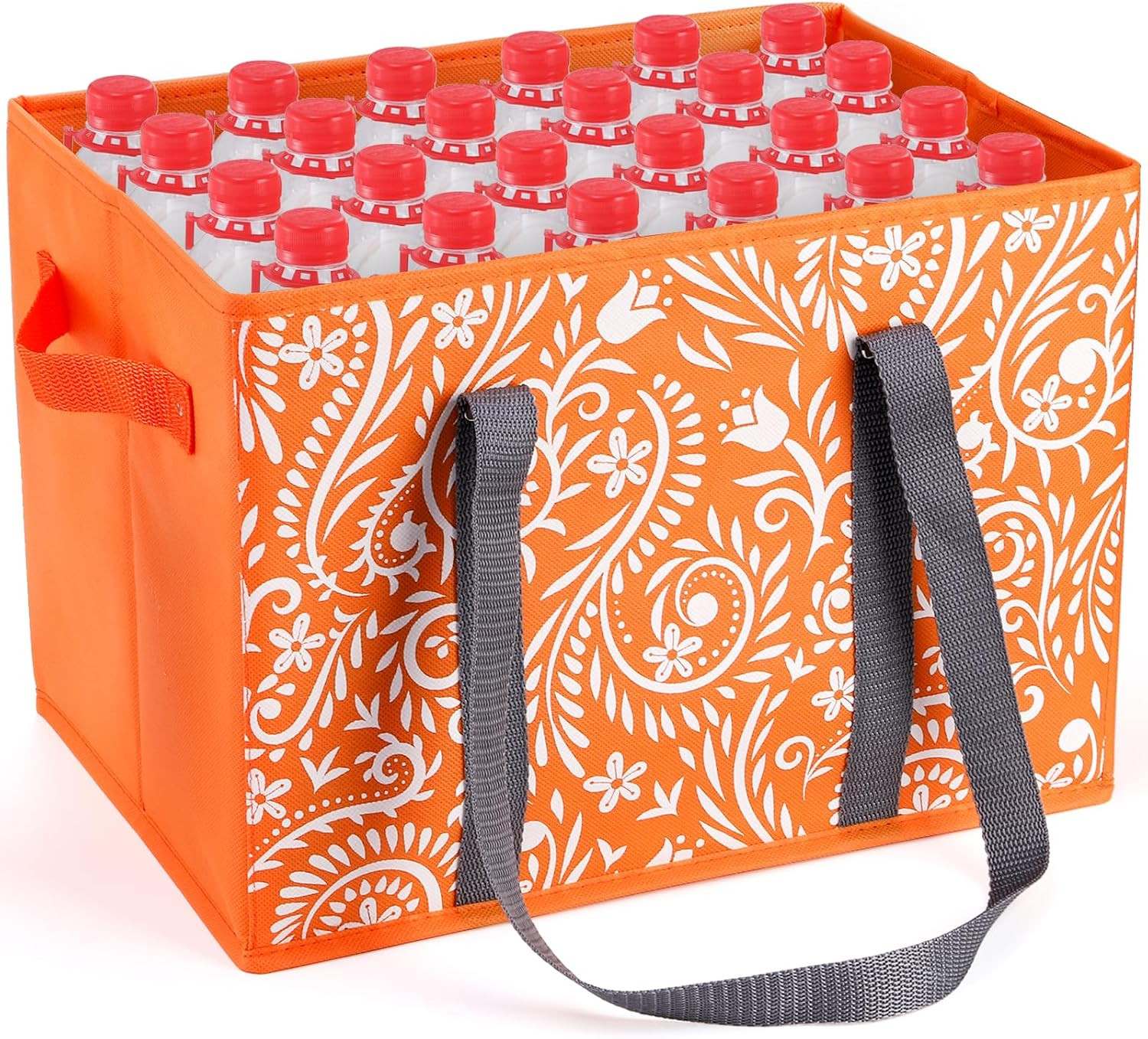 4 Pack Reusable Grocery Bags, Collapsible Large Storage Box Bag with Reinforced