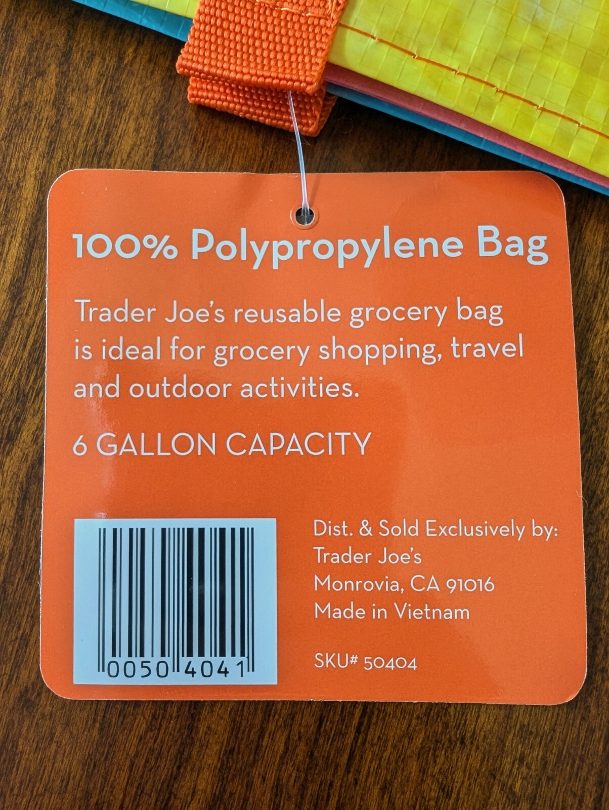 Trader Joe’s Reusable Grocery Bag, Florida Theme, 6 Gallons Capacity, 1 Bag NWT