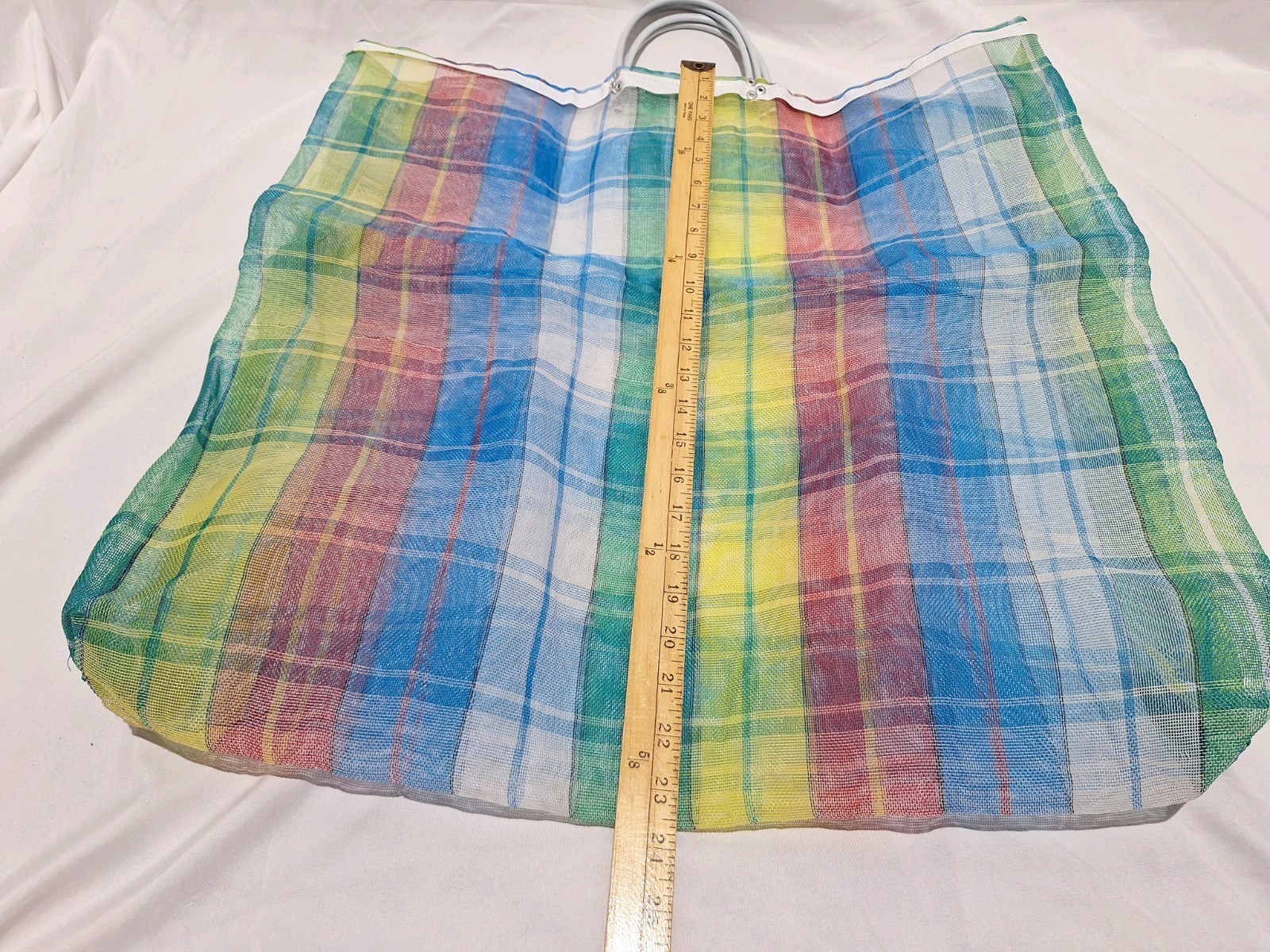 Vintage Mexican Mercado Mesh Beach Market Shopping Nylon Bag Reusable Large
