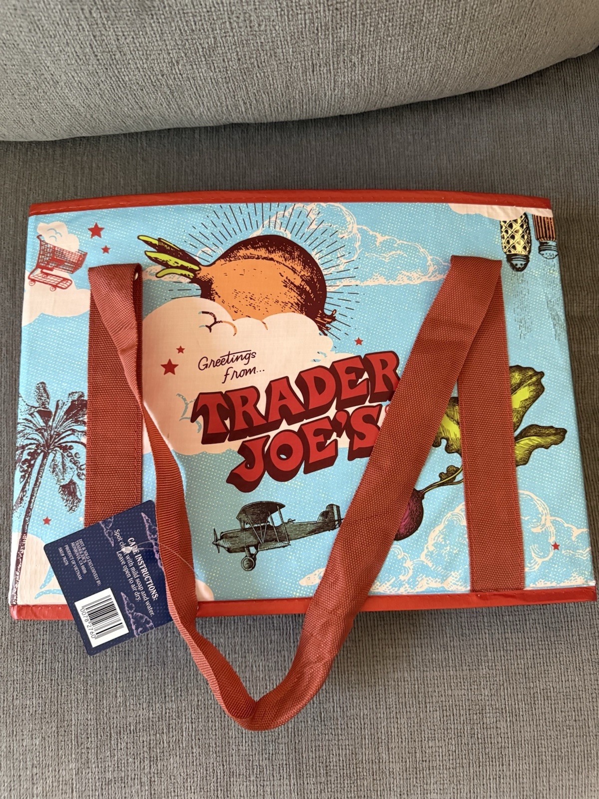 Trader Joe’s Stand-Up Collapsible Grocery Tote Bag Multicolor 6 Gal 15×10