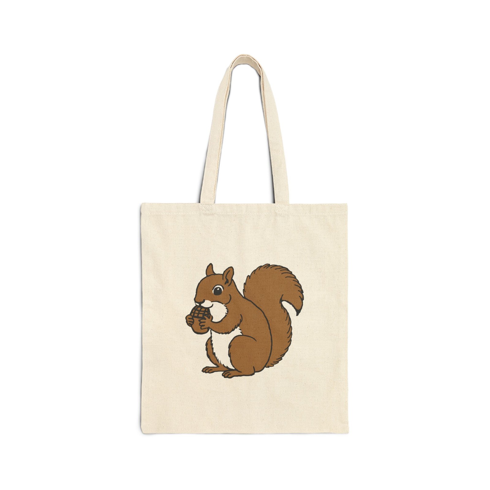 Squirrel and Acorn Cotton Canvas Tote Bag