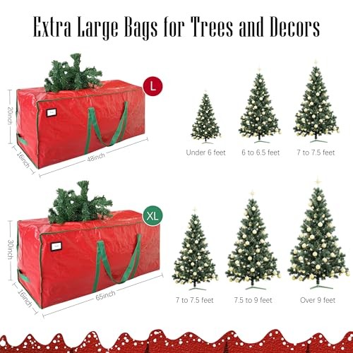 7.5 ft Christmas Tree Storage Bag – Durable Heavy Duty Extra 7.5 Foot Red