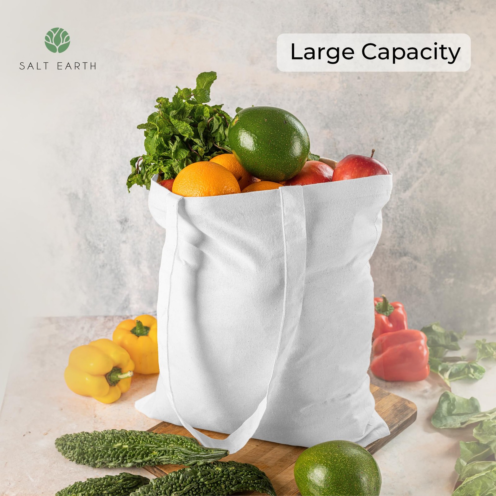 Pack of 5 | 6 | 12 | 24 | 48 – 100% Cotton Reusable Tote Bags – Bulk Grocery …