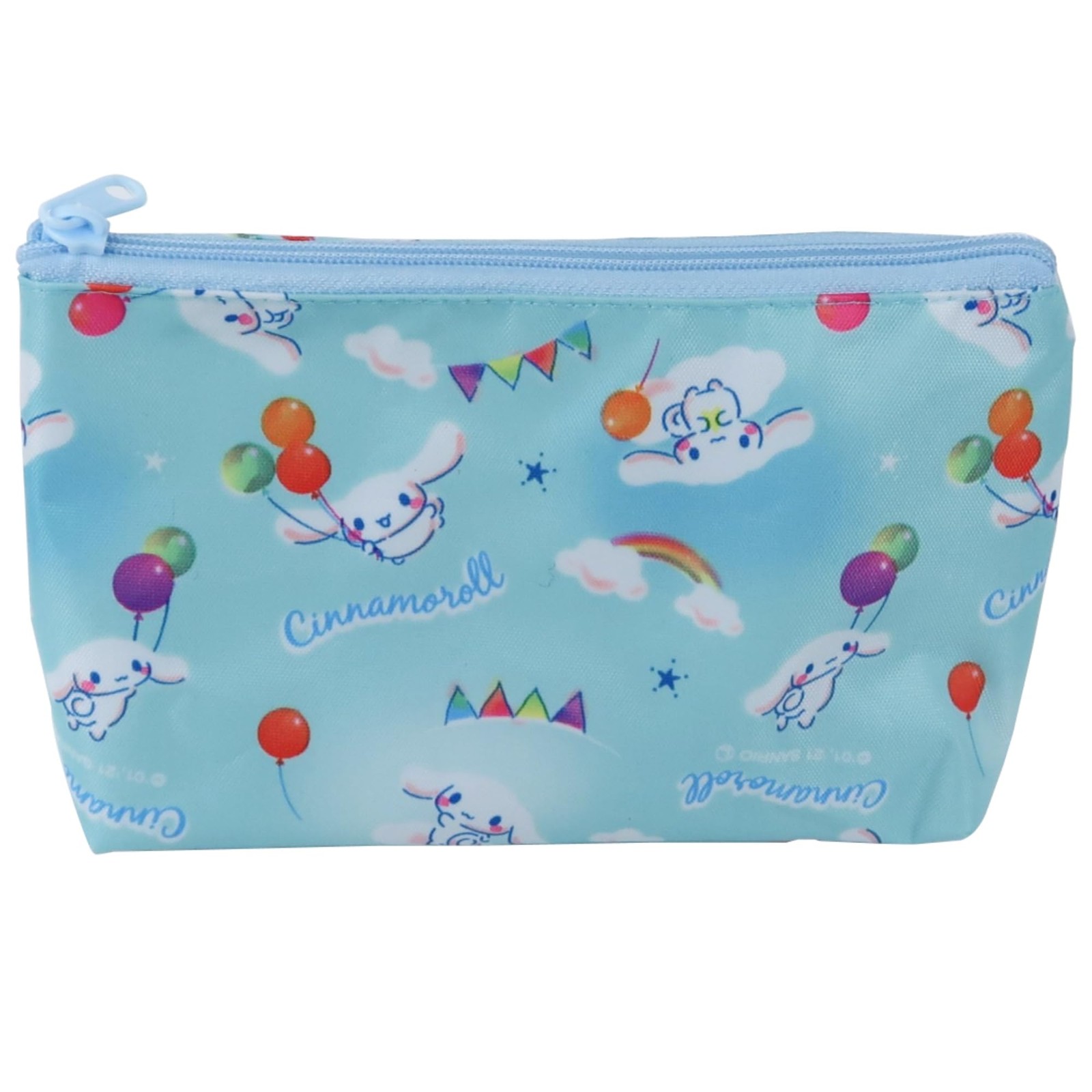 MENBLY Kawaii Trapezoid Pouch – Small Mini Makeup Bag, Cosmetic Sky Blue