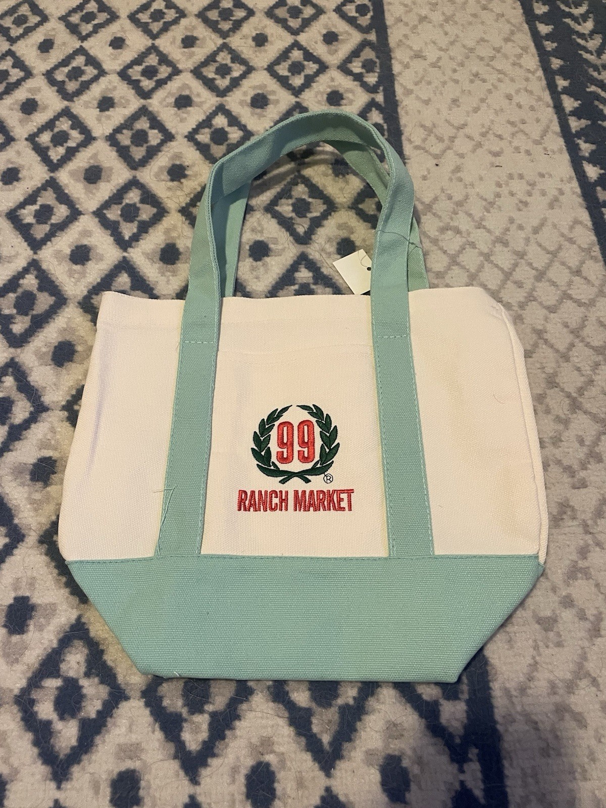 99 Ranch Market MINT PASTEL TURQUOISE Mini Tote Bag Limited Edition NWT