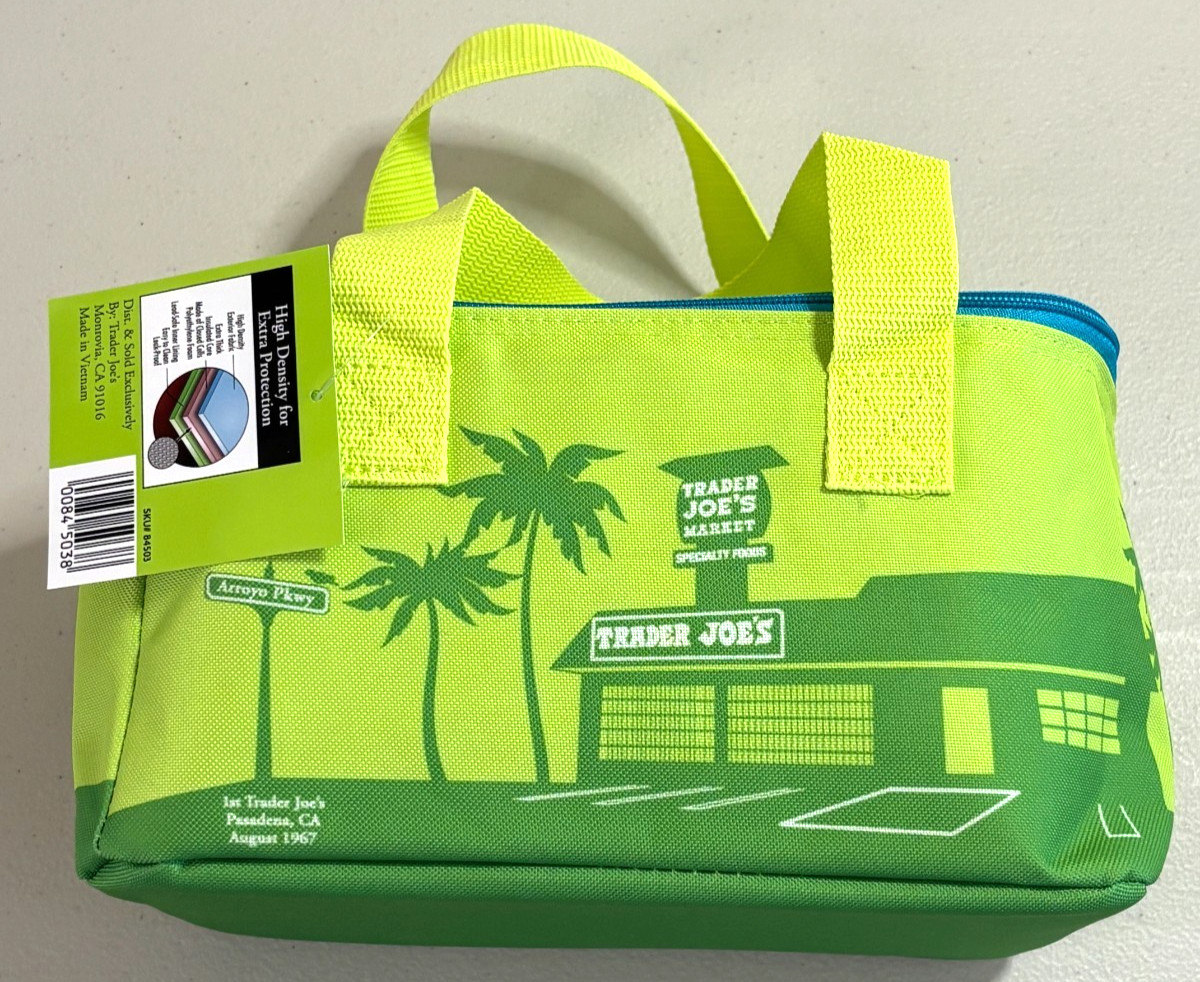 Trader Joe’s Insulated Mini Tote Bag Green-Teal Limited-Edition Bag Lunch Beach