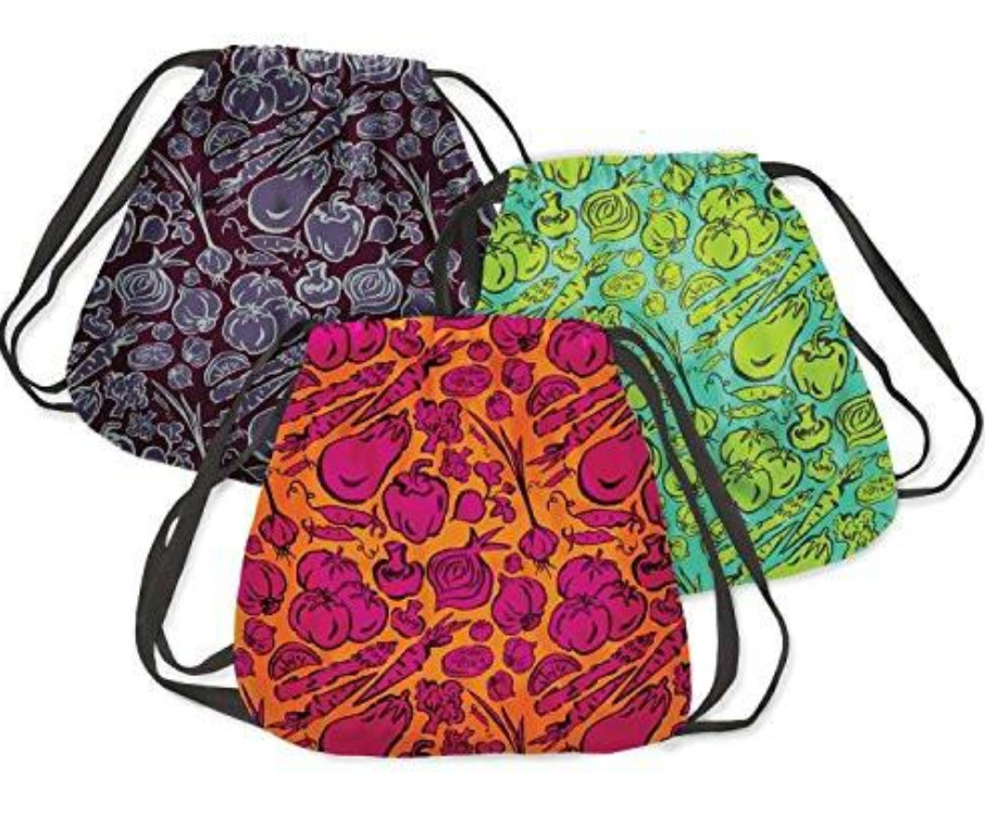 C.R. Gibson iota Eco SAKS Drawstring Backpack – Style Pack of 3 – Farmstand