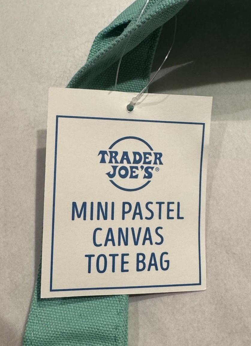 TRADER JOE’S MINI PASTEL CANVAS TOTE BAG LIGHT GREEN NWT FREE GIFT FAST SHIP 🎁