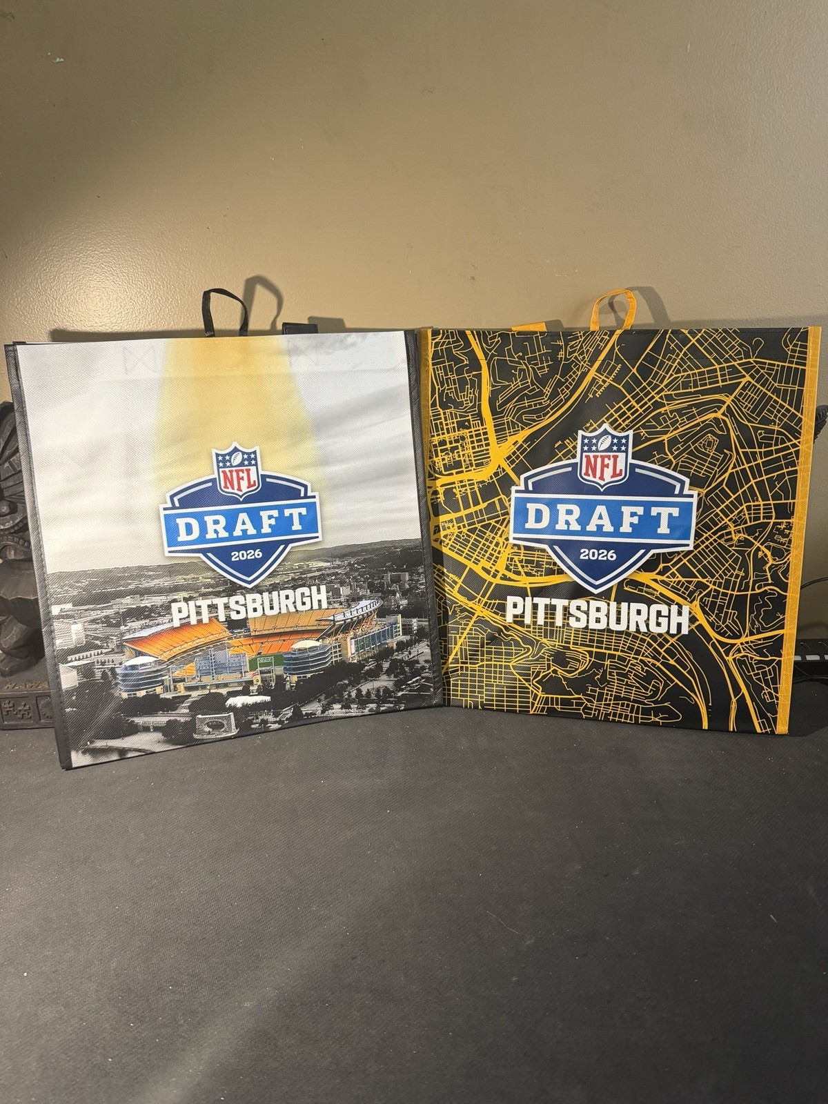 NFL Draft 2026 Pittsburgh Foldable Reusable Shopping Bags 2-Pack Multicolor