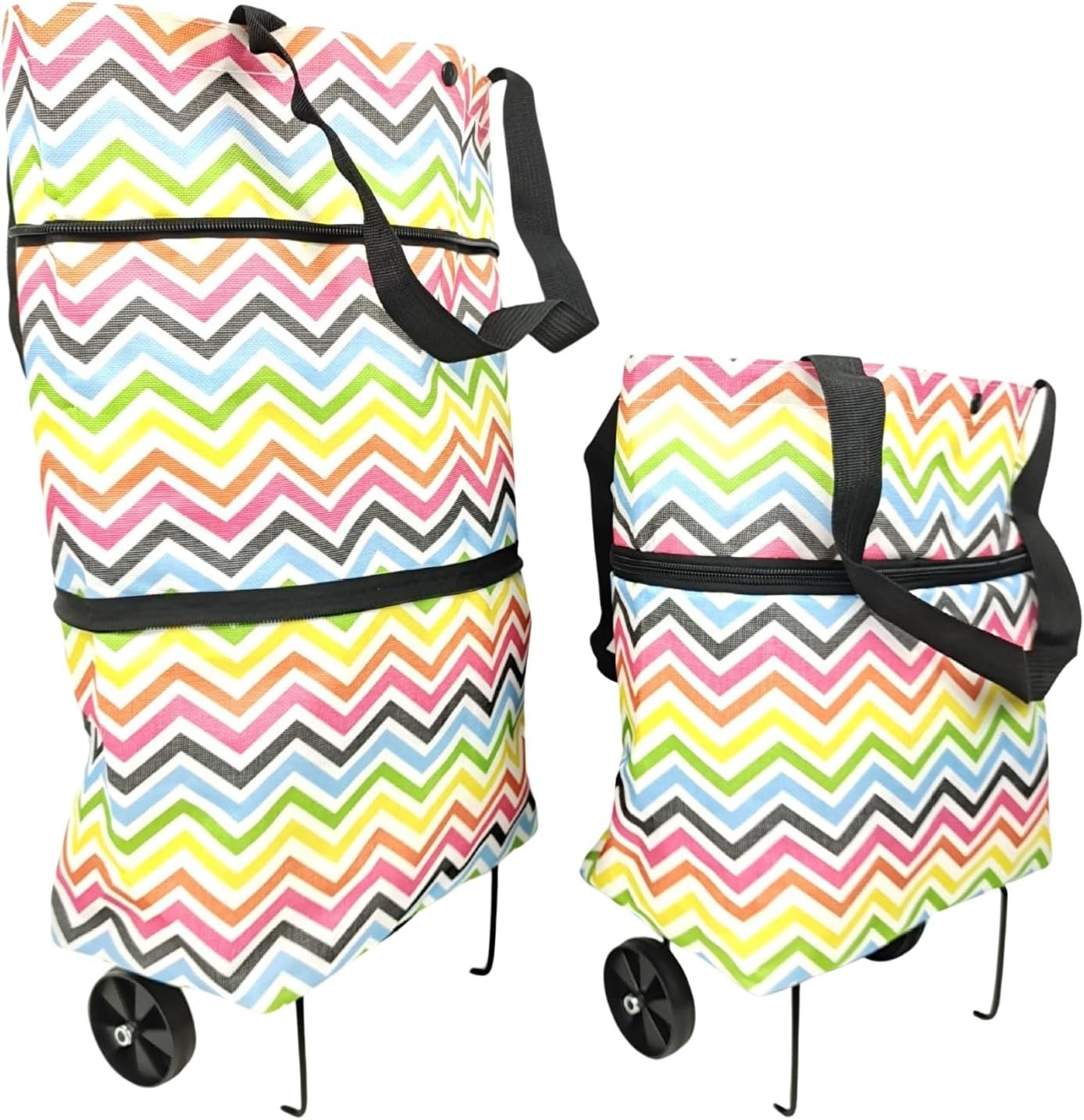 Waterproof Shopping Bags with Folding Wheels, Perfect for Groceries and Picnics