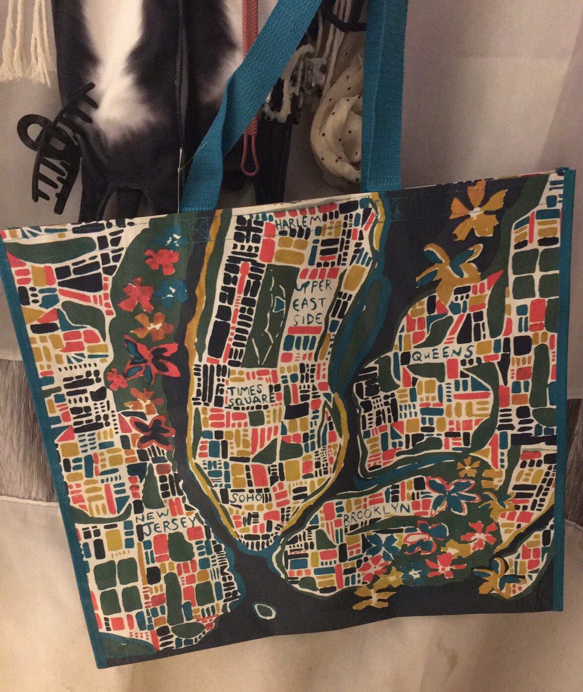 NYC NEW YORK~Boroughs SOHO City Map~Manhattan~Shopping Bag~Reusable Tote Marshal