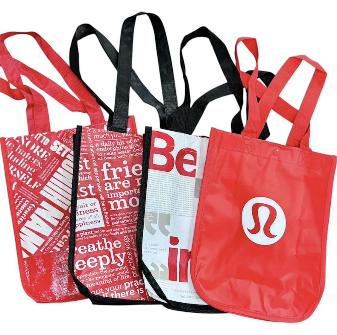 Lululemon Small Logo Reusable Shopping Bags – One Lot of 4 Bags – Free Shipping