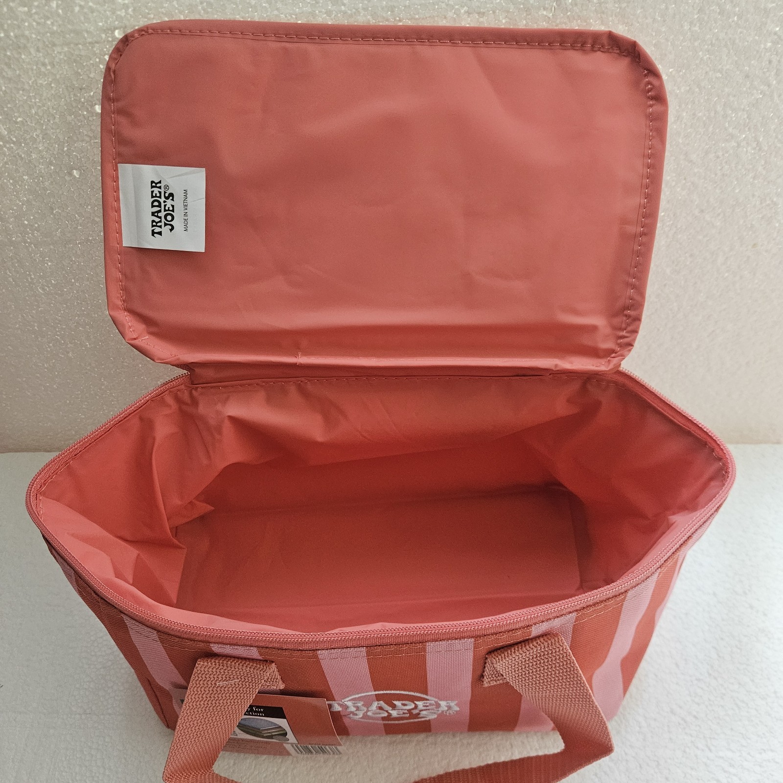 NWT Trader Joe’s Mini Insulated Bag Pink Peach STRIPED 2026 LIMITED NWT