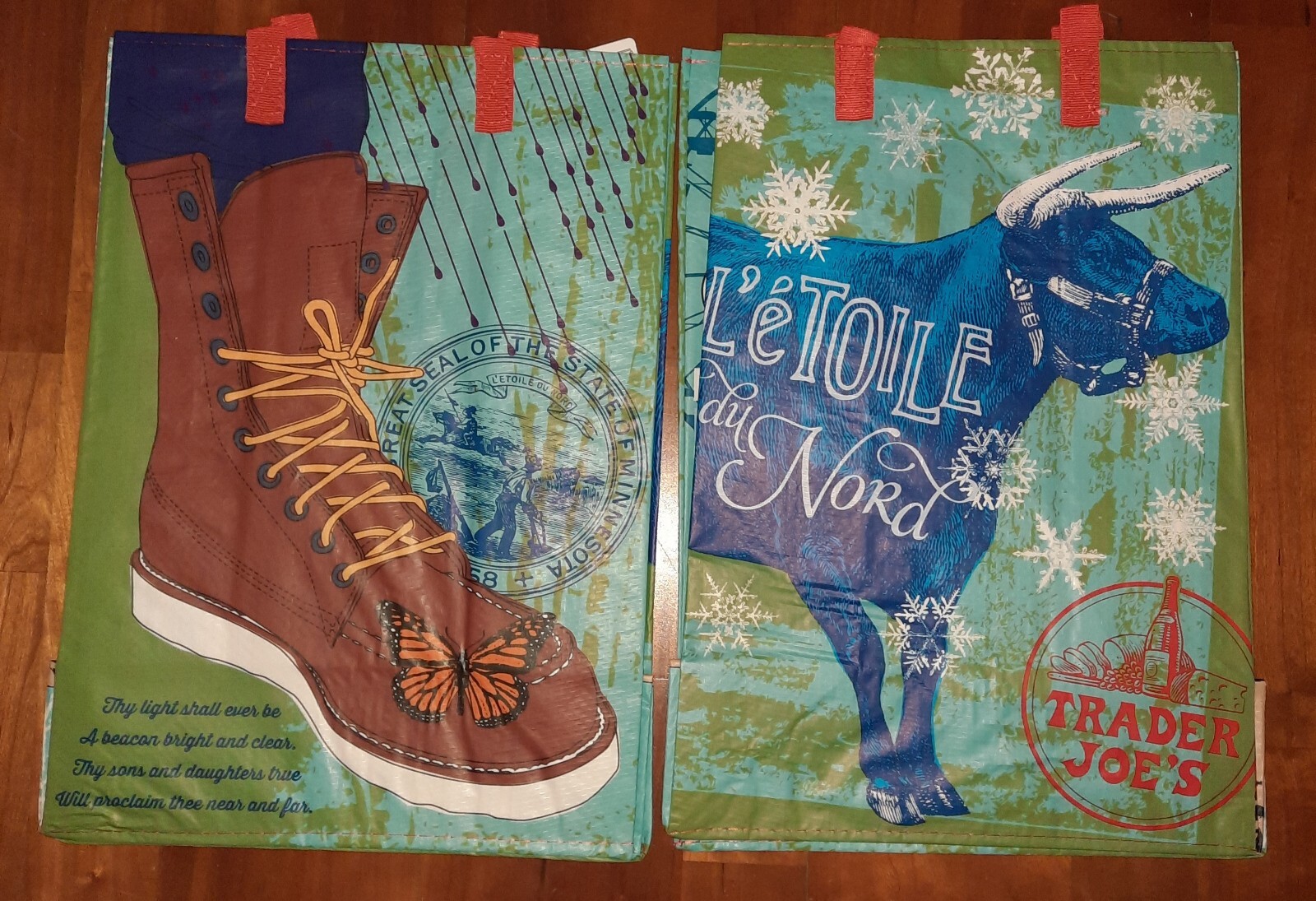****U Pick Trader Joes Reusable Eco Shopping Grocery Tote Bag Nwt Nocturne Corn