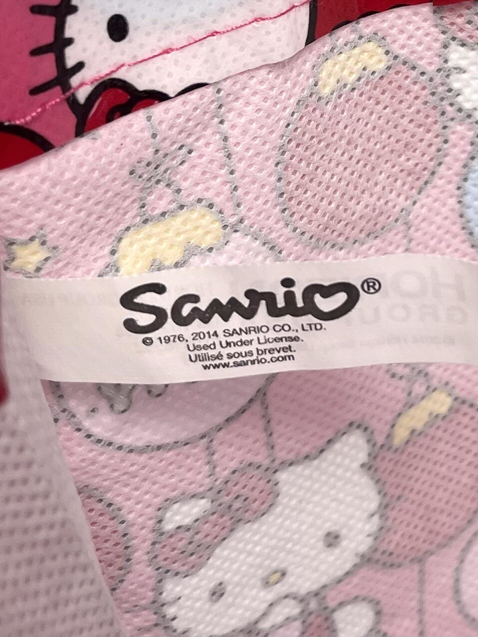 2014 Sanrio HELLO KITTY 10″x8″x2.5″ Pink Christmas Ornament REUSABLE TOTE BAG