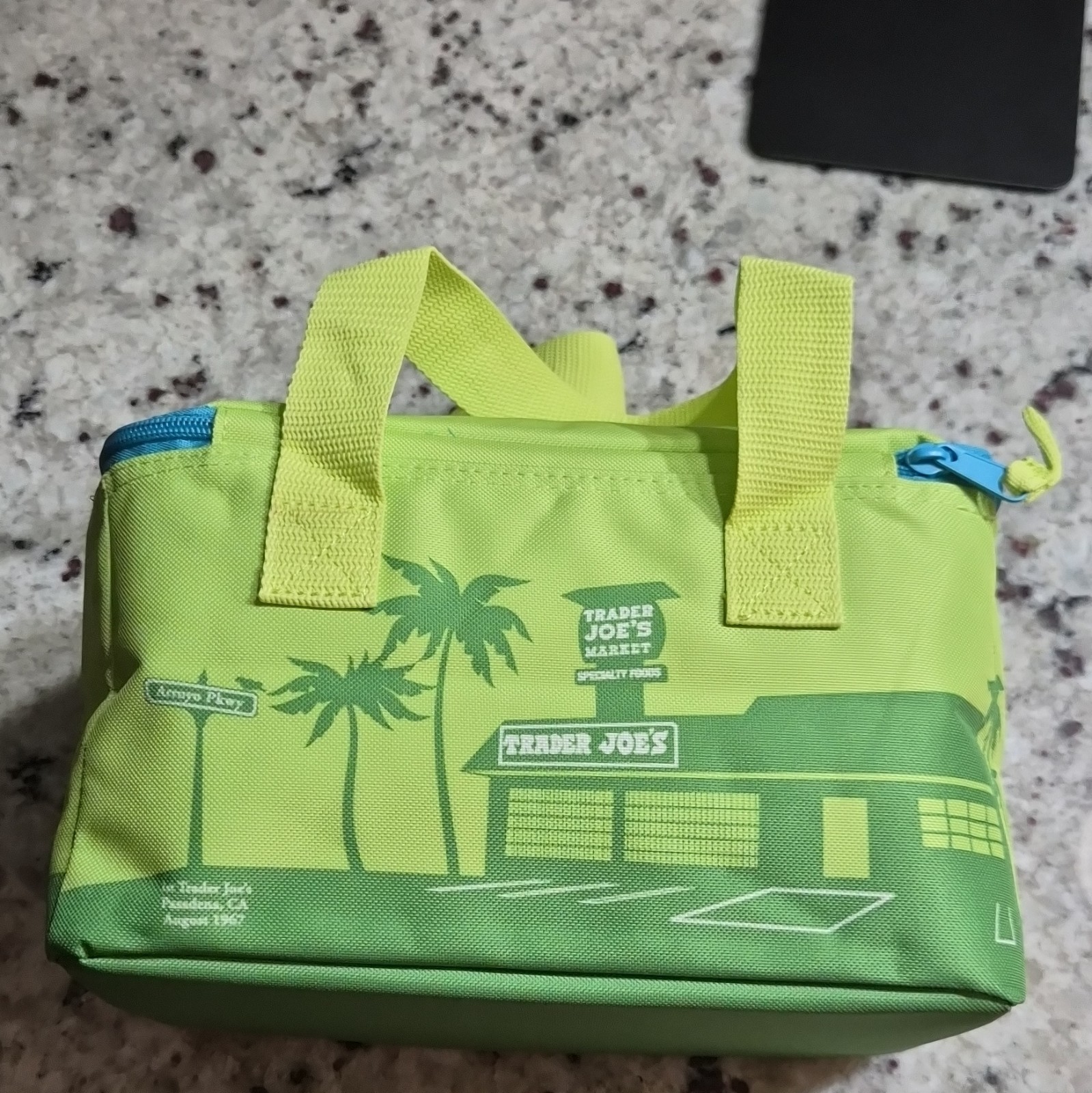 Trader Joe’s Mini Insulated Reusable Shopping Bag Green Yellow Blue 2026