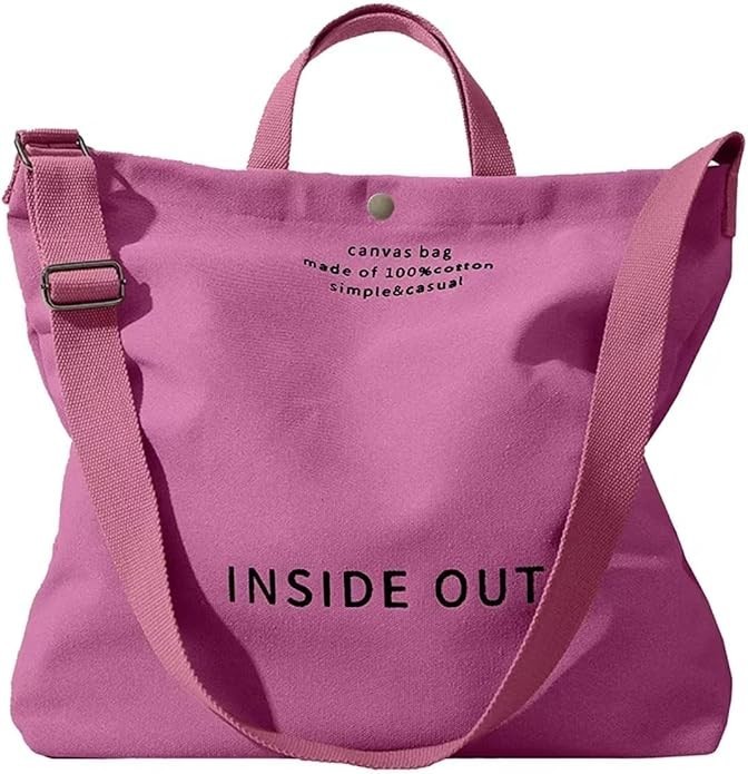 Large Canvas Tote Bag for Women inside out Bag Crossbody Shoulder Bag for work