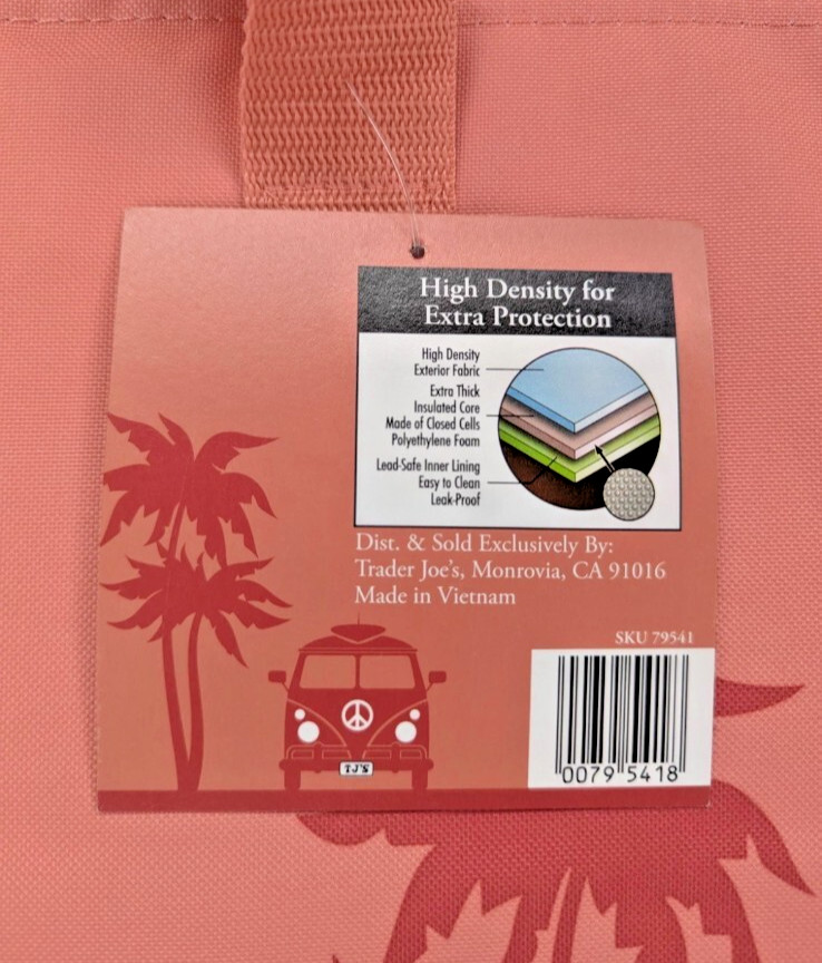 Trader Joe’s Green Insulated XL Cooler Tote Reusable Shopping Bag NEW Spring