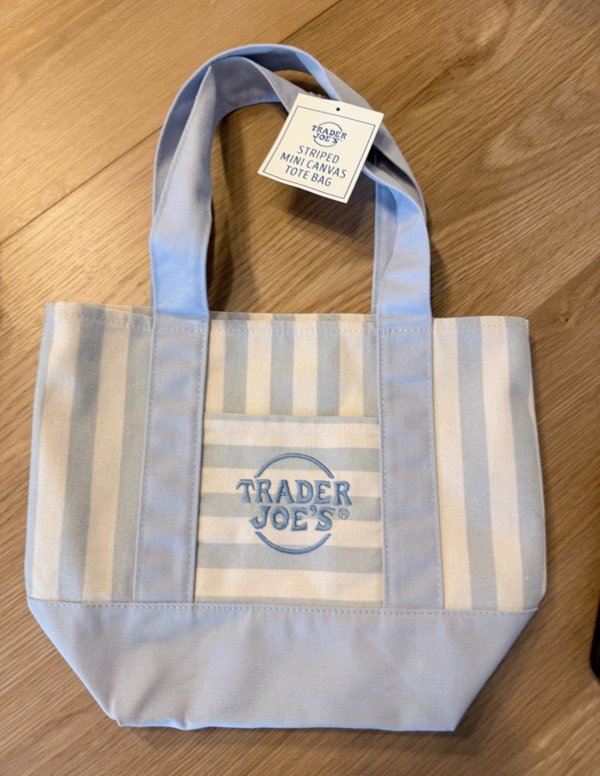 Viral Brand New Trader Joe’s Striped Mini Canvas Tote Bags All 4 Colors W/ Tags