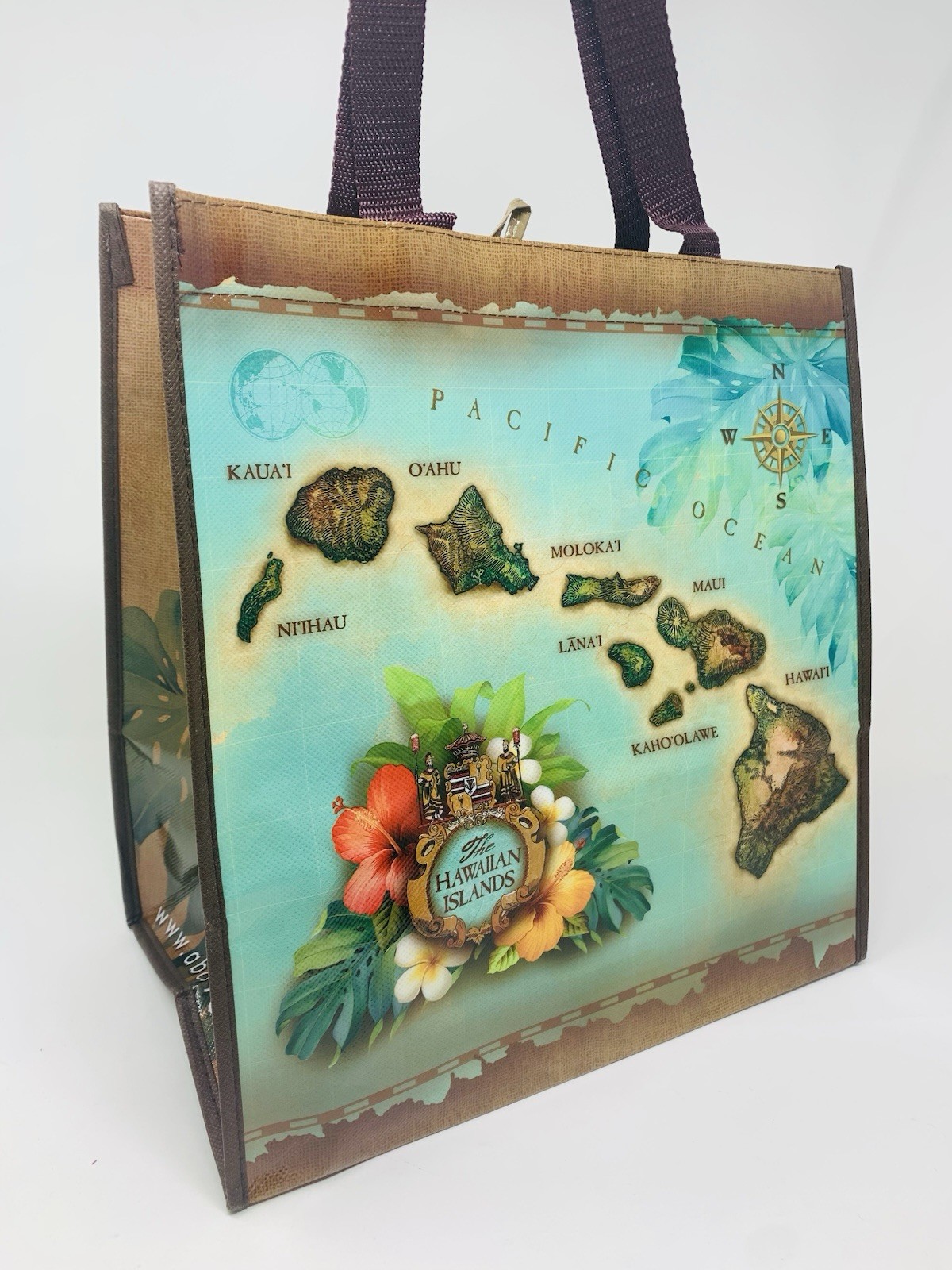 ABC STORES **Hawaiian Islands Vintage Map** Reusable Bag 12.75″ x 13″ x 7.5″