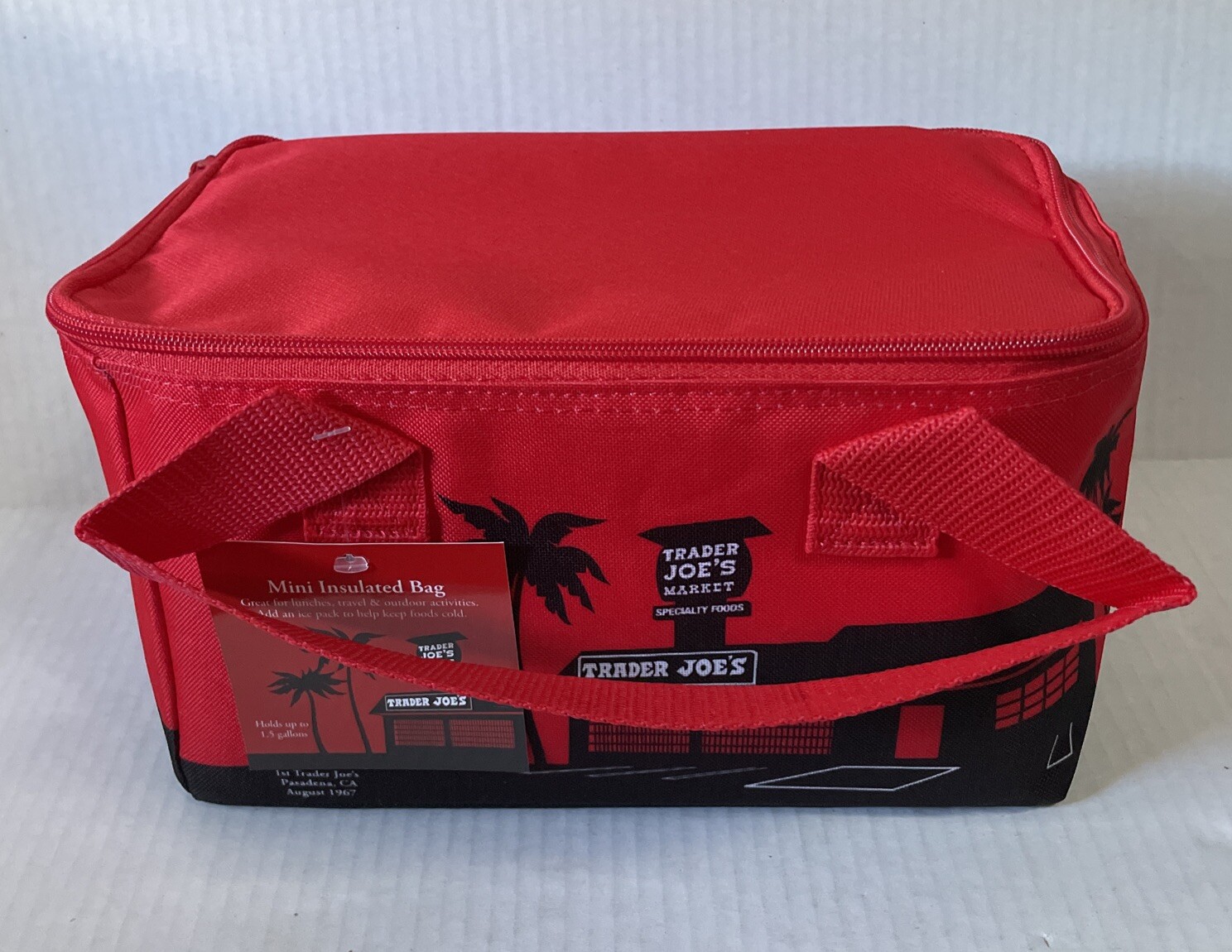 2 LIMITED EDITION Holiday 2024 TRADER JOE’s Mini Insulated Tote Bags Red Green